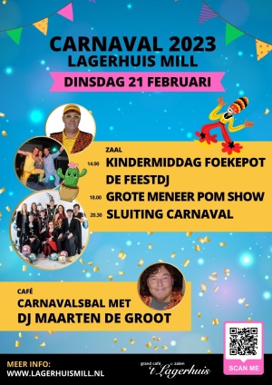 Carnaval dinsdag: Kindermiddag foekepot, Pom Show, Sluiting carnaval